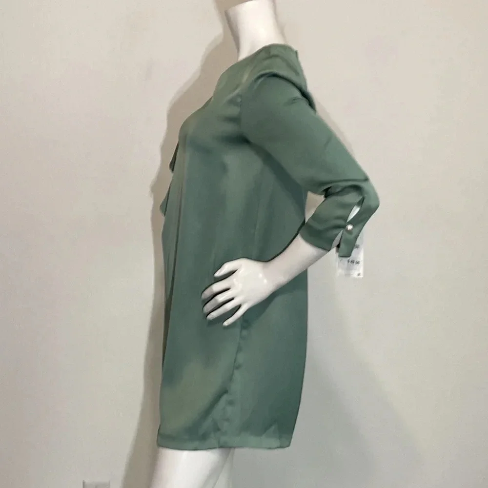 Zara Green Mini Dress with Ruffle Detail - Picture 6 of 10